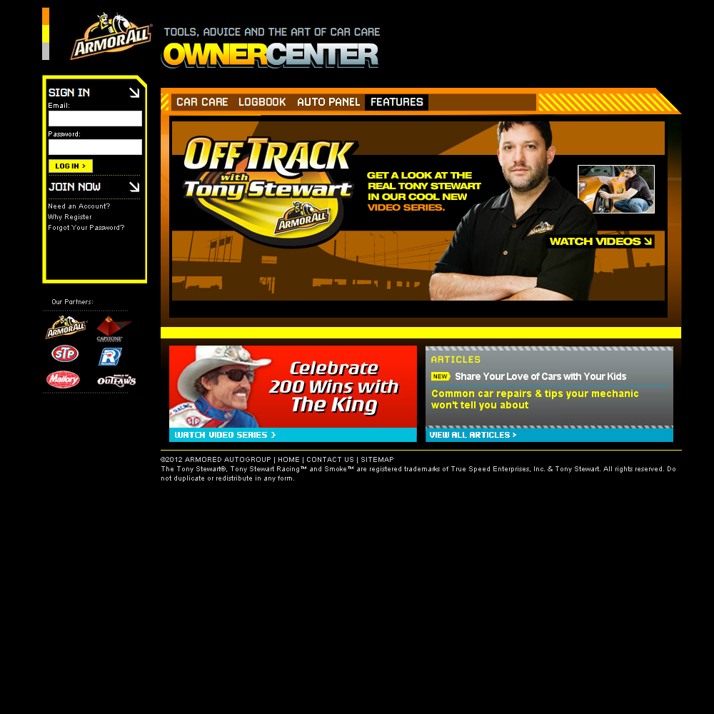 Armor All Owner Center Home Page