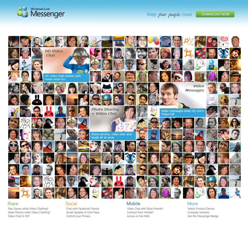 Windows Live Messenger Landing Page