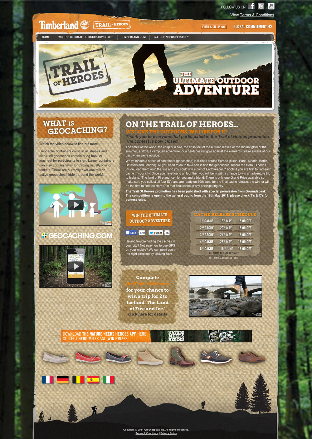 Timberland Trail of Heroes Landing Page